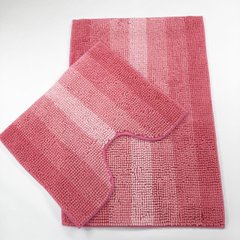 Комплект килимків Лапша для ванної кімнати! MAKARON! 60*90 + 60*50см! Рожевий