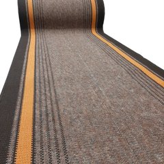 Доріжка килимова безворсова "Дарничанка" коричнева, шириною 60см