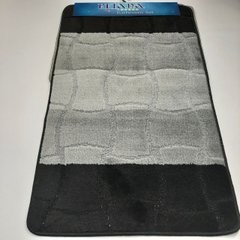 Комплект килимків для ванної кімнати RELANA 60*100+60*50СМ! Квадрати. Сірий