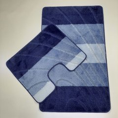Комплект килимків для ванної кімнати RELANA 60*100+60*50СМ! Хвиля. Синій