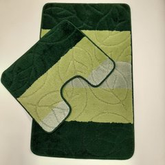 Комплект килимків для ванної кімнати RELANA 60*100+60*50СМ! Лист. Зелений