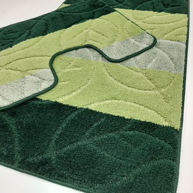 Комплект килимків для ванної кімнати RELANA 60*100+60*50СМ! Лист. Зелений