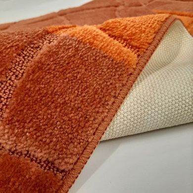 Комплект килимків для ванної кімнати RELANA 60*100+60*50СМ! Квадрат. Помаранчевий