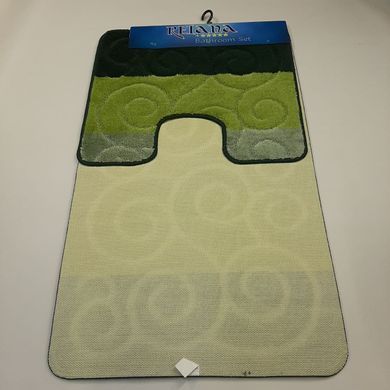 Комплект килимків для ванної кімнати RELANA 60*100+60*50СМ! Вензель. Зелений