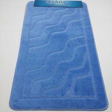 Комплект ковриков для ванной комнаты RELANA 60*100+60*50см Голубой Змейка