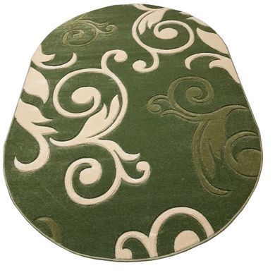 Килим овальний зелений LEGENDA 0391 green (ALBAYRAK) 2,0м на 3,0м