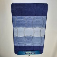 Комплект килимків для ванної кімнати Relana 60*100+60*50СМ! Синій. Квадрати