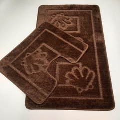 Комплект килимків для ванної кімнати RELANA 60*100+60*50СМ! Т.коричневий. Мушля