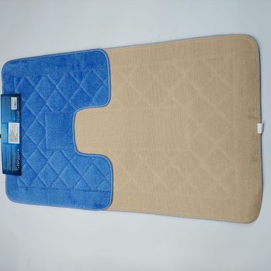 Комплект ковриков для ванной комнаты RELANA 60*100+60*50см Голубой Ромб